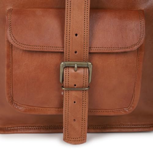 HULSH 16 Inch Genuine Leather Backpack for Women and Men - Retro Vintage Laptop Backpack - Image 5