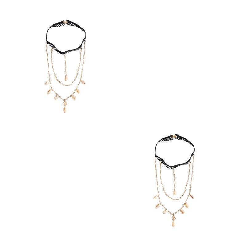 2pcs Bohemian Leg Chain Thigh Chain Body Chain Thigh Jewelry Beach Shell Decor - Image 1