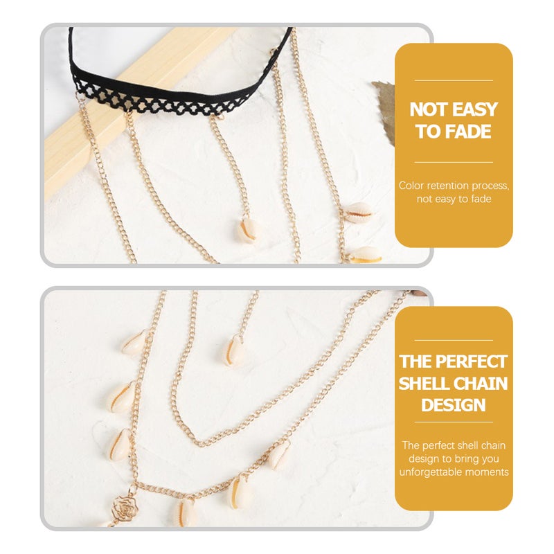 2pcs Bohemian Leg Chain Thigh Chain Body Chain Thigh Jewelry Beach Shell Decor - Image 5