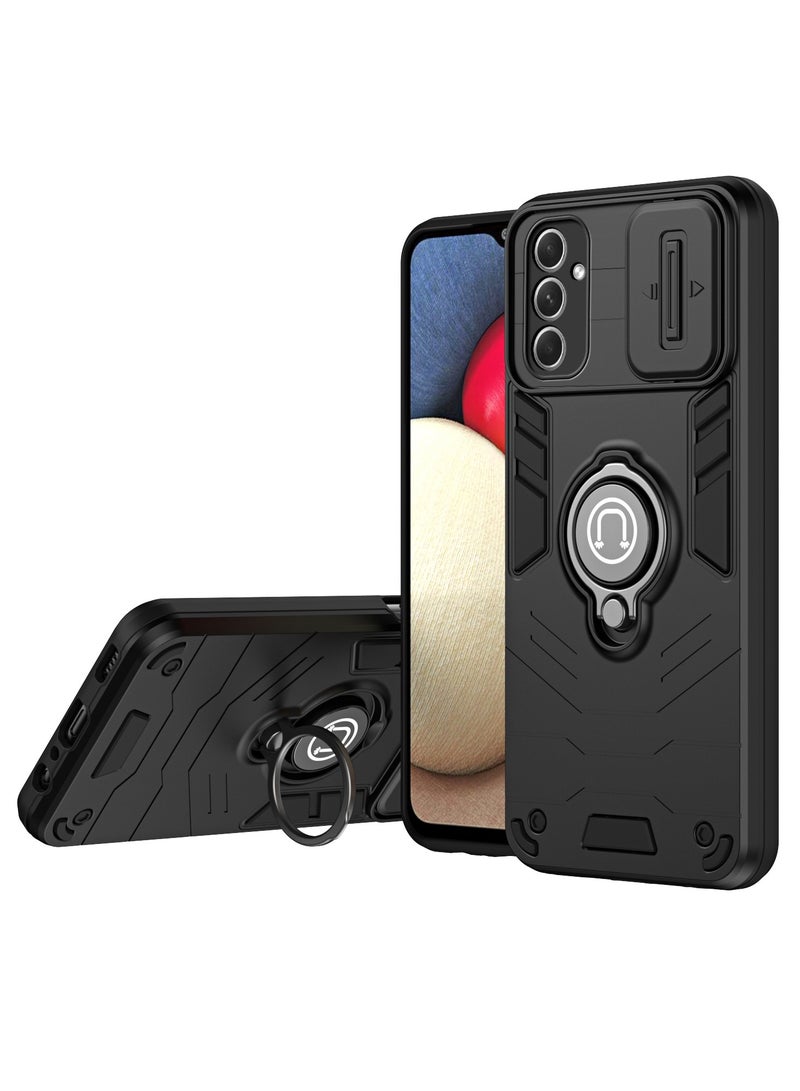 LiuShan Samsung Galaxy A55 5G Case with Sliding Camera Window, Armour Silicone TPU Bumper Phone Cover with Rotable Ring Kicktand,Shockproof Protective  Phone Case for Samsung A55 5G - Image 1