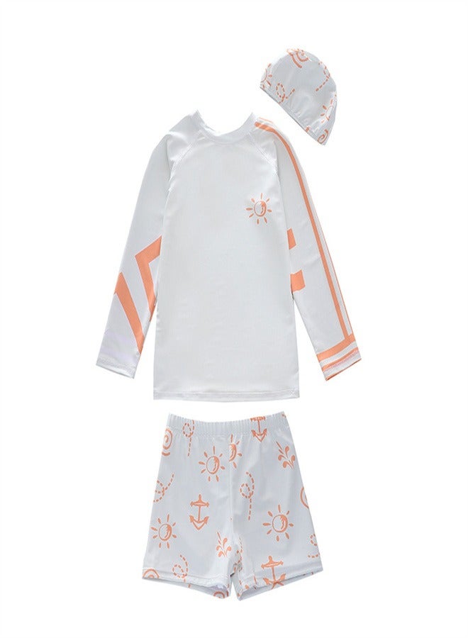 Loquat 3-piece Boys' Flat Angle Swimsuit Beige  - Image 1