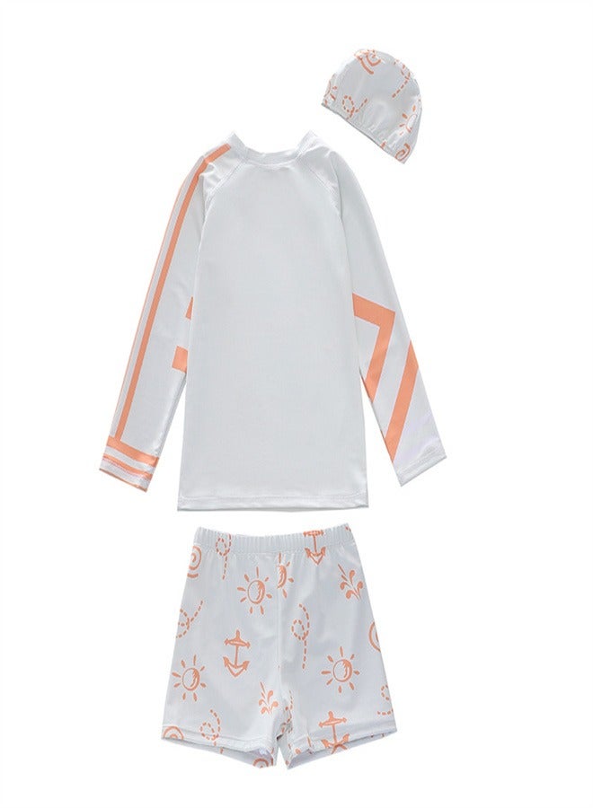 Loquat 3-piece Boys' Flat Angle Swimsuit Beige  - Image 2