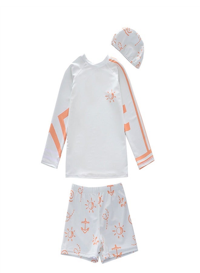 Loquat 3-piece Boys' Flat Angle Swimsuit Beige  - Image 3