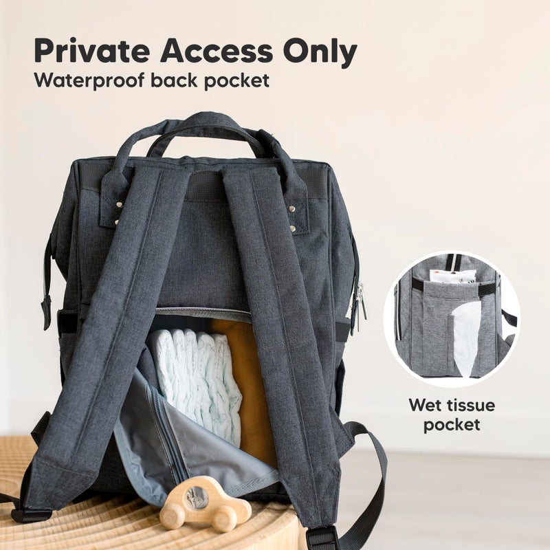 KeaBabies Baby Diaper Bag Backpack - Large Baby Bag for Boys, Girls, Waterproof Multi Function Travel Diaper Backpack with Changing Pad, Durable Travel Essentials for Moms and Dads (Mystic Gray) - Image 5