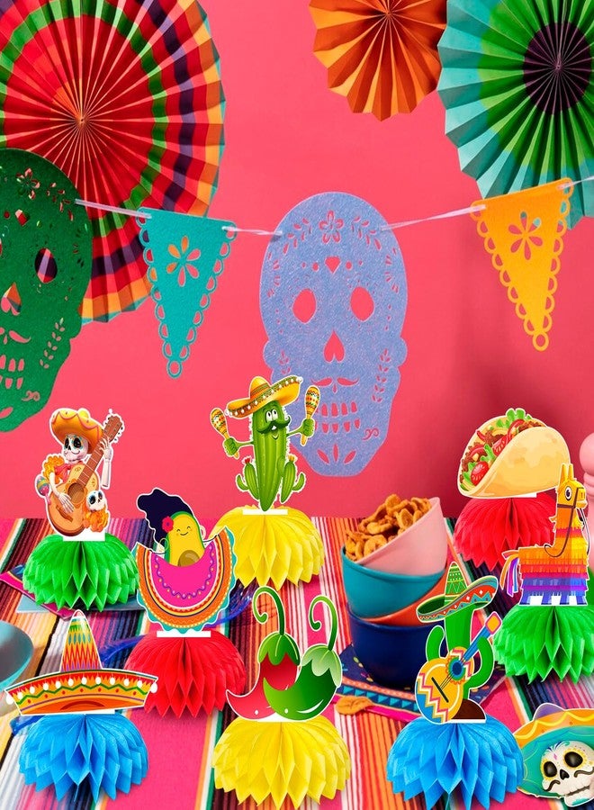 Fiesta Honeycomb Table Centerpiece, 9pcs Mexican Fiesta Party Centerpieces, Cinco de Mayo Table Decorations Mexican Centerpieces for Mexican Fiesta Party Decorations - Image 2