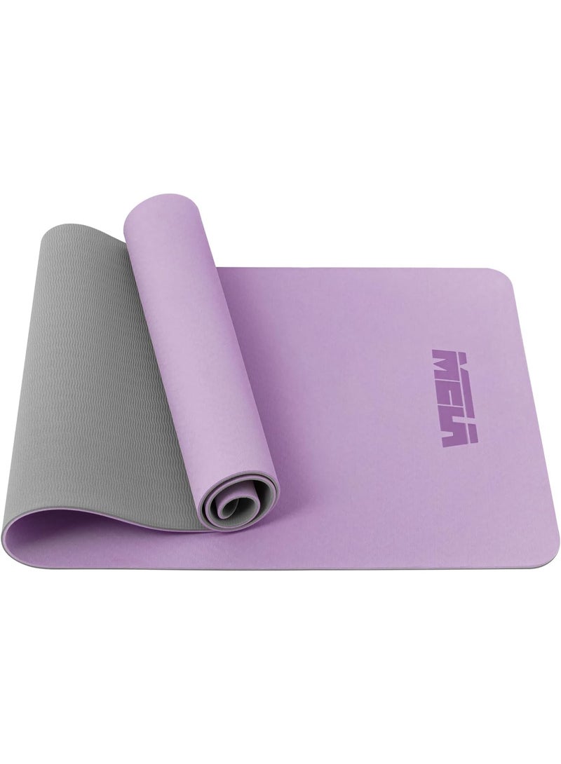 MELA Non-Slip Yoga Mat for Home Gym - 6mm Thick, Eco-Friendly TPE, Cushioned Exercise Mat with Carry Strap - Perfect for Yoga, Pilates, Fitness Training, & Gymnastics Essentials - Image 2