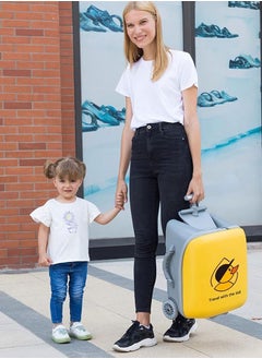 GoldenLike Kids Luggage,20" Kids Ride on Travel Suitcase with Child Seat,Children's Carry-On  Luggage with Detachable Trolley,3-in-1 Kids Trolley Case Ride-on Suitcase for Toddler Baby Travel Flight  - Image 3