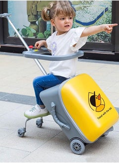 GoldenLike Kids Luggage,20" Kids Ride on Travel Suitcase with Child Seat,Children's Carry-On  Luggage with Detachable Trolley,3-in-1 Kids Trolley Case Ride-on Suitcase for Toddler Baby Travel Flight  - Image 1