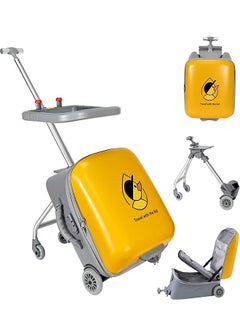 GoldenLike Kids Luggage,20" Kids Ride on Travel Suitcase with Child Seat,Children's Carry-On  Luggage with Detachable Trolley,3-in-1 Kids Trolley Case Ride-on Suitcase for Toddler Baby Travel Flight  - Image 2