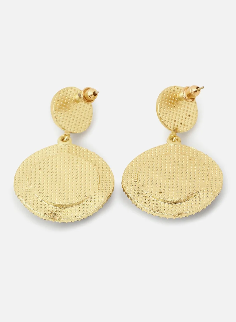 سوهي قرط متدلي من اللؤلؤ المطلي بالذهب