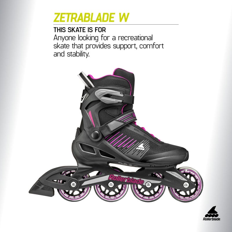 Rollerblade Zetrablade Women's Adult Fitness Inline Skate, Black and Pink, Performance Inline Skates - Image 2