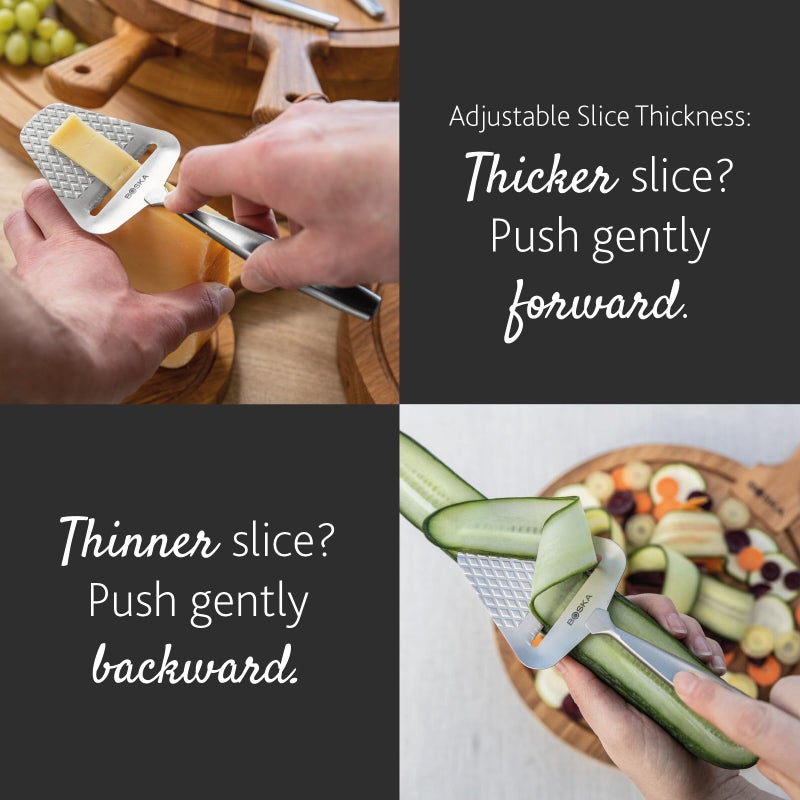 BOSKA Monaco+ Premium Cheese Slicer - Award Winning Cheese Cutter for Block Cheese, Cheddar up to Parmesan - Quilted Pattern reduces Resistance - Non-stick & Ergonomic Handheld - Image 4