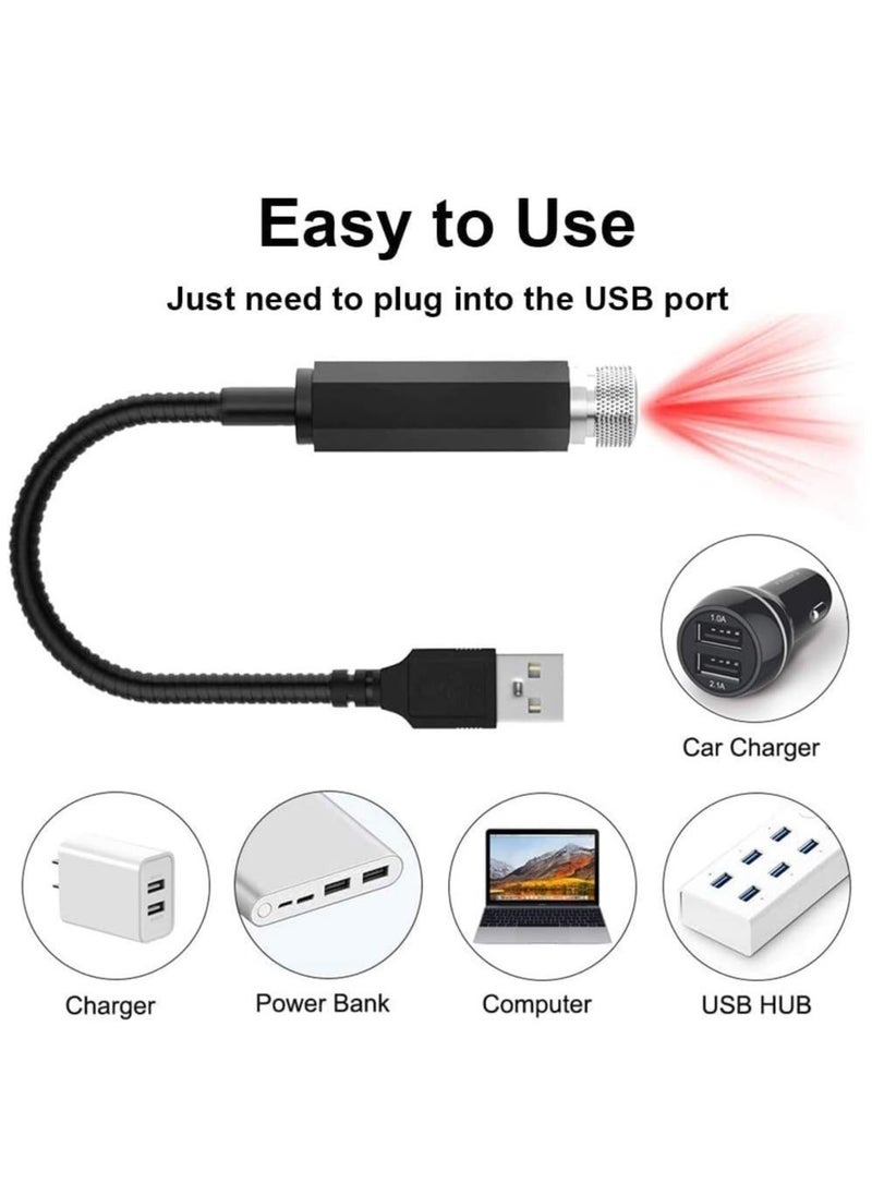 ELTRAZONE Star Projector Night Light, Adjustable Auto Roof Interior Car Lights Romantic Starry Projector Lights Mini USB LED Night Light for Room Ceiling, Car, Celebration and Party Decoration - Image 3