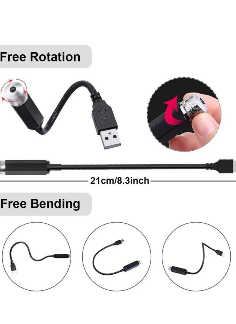 ELTRAZONE Star Projector Night Light, Adjustable Auto Roof Interior Car Lights Romantic Starry Projector Lights Mini USB LED Night Light for Room Ceiling, Car, Celebration and Party Decoration - Image 2