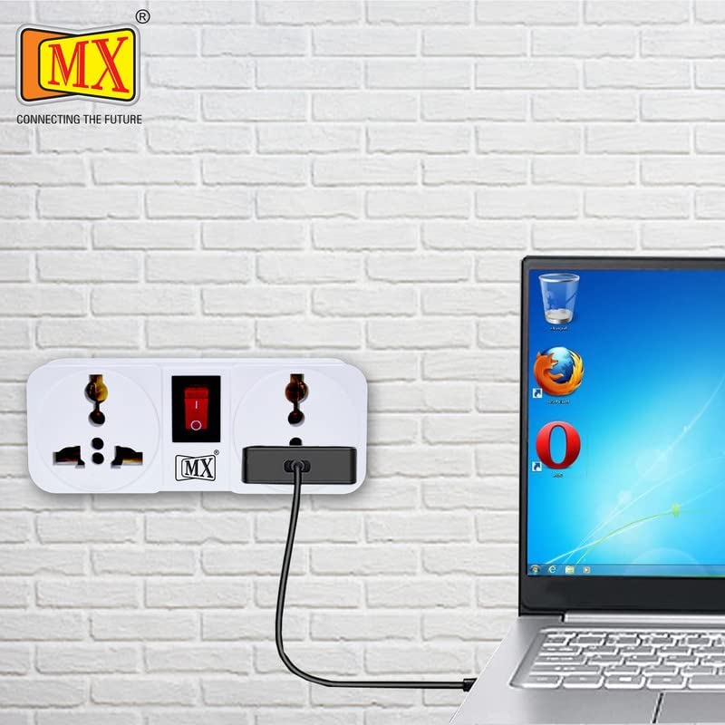 MX Cordless Wall Socket Multi Outlet Extension Board with On/Off Switch Travel Adaptor 2 Universal Sockets Cordless Extension Board for Home,Office - Image 5