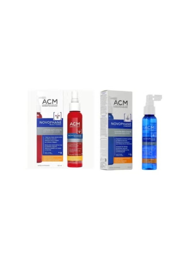 Set Of Two Pcs Novophane Reactional Anti Chute Anti Hair Loss Lotion 100 Ml + Novopha...