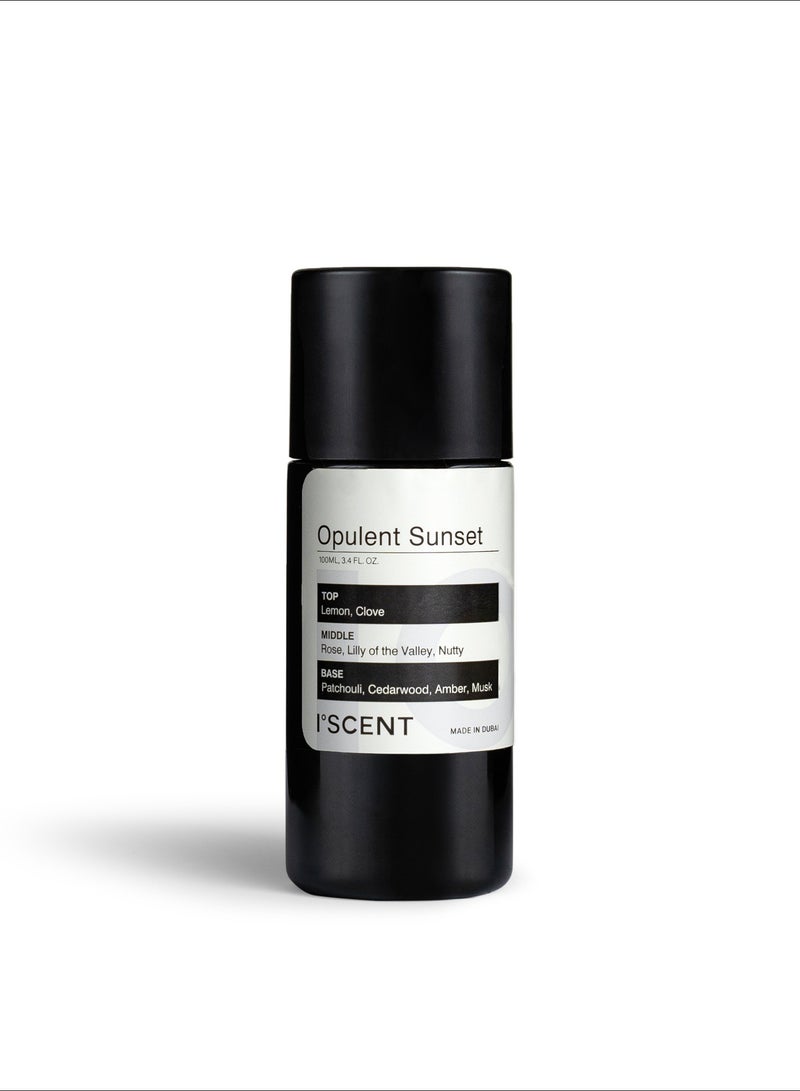 آيسنت ISCENT | Opulent Sunset- إعادة تعبئة الزيت لمعطر إينزو-100مل عطر دافيء بالورد و القرنفل و العنبر |املئ أجواءك  بتوهج و دفيء الساعة الدهبية - Image 1