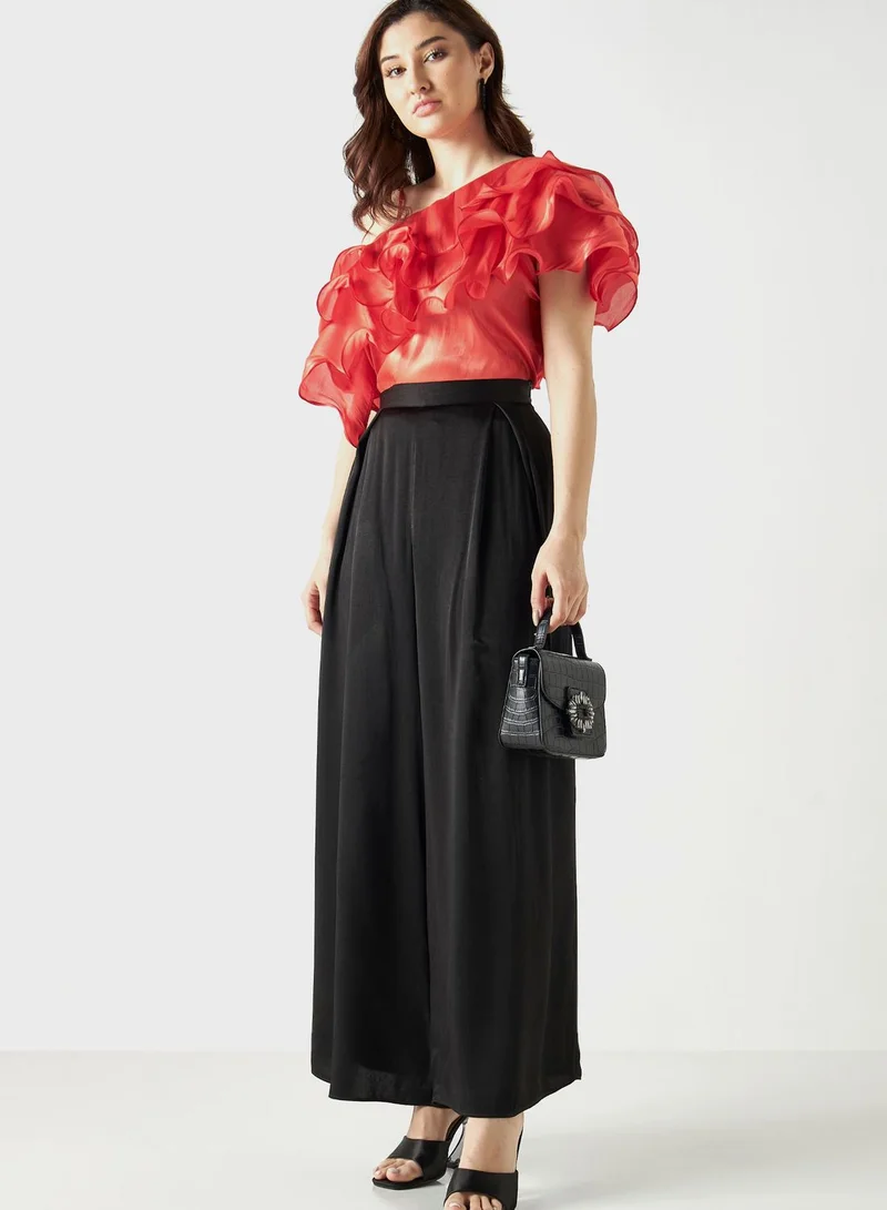 2Xtremz One Shoulder Ruffle Top