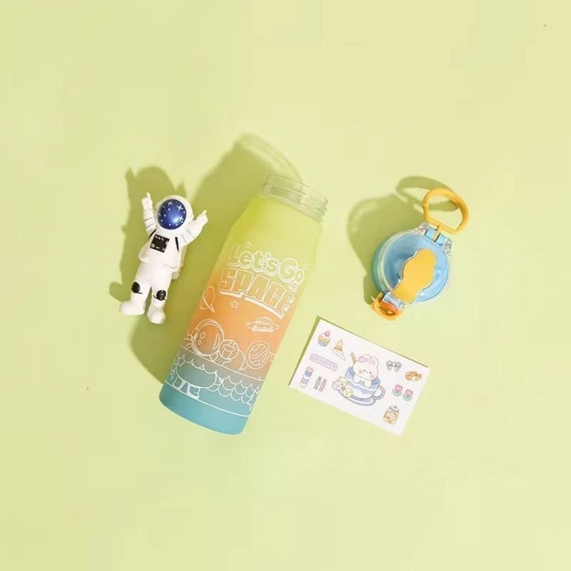 Multi Use Water Bottle for Club, Gym, School, Trekking, Running Gradient Design, Daily Use and Sports, Four Colors Available (Green and Mauve) - Image 2