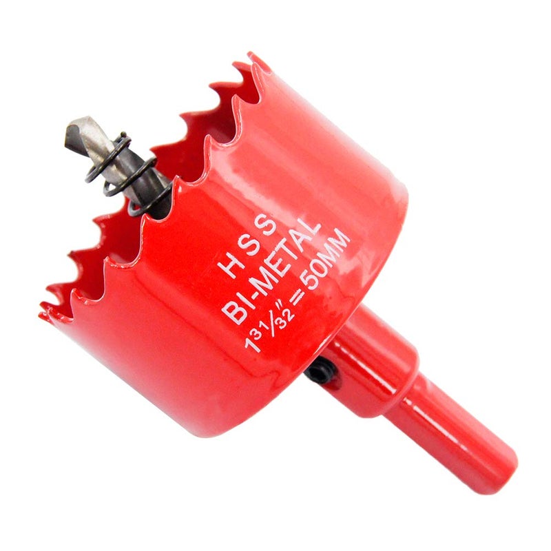 Laiwei 1.97 inch Hole Saw Drill Bit HSS Hole Cutter with Arbor for Wood.Round Knife (1-31/32"(50mm)) - Image 1