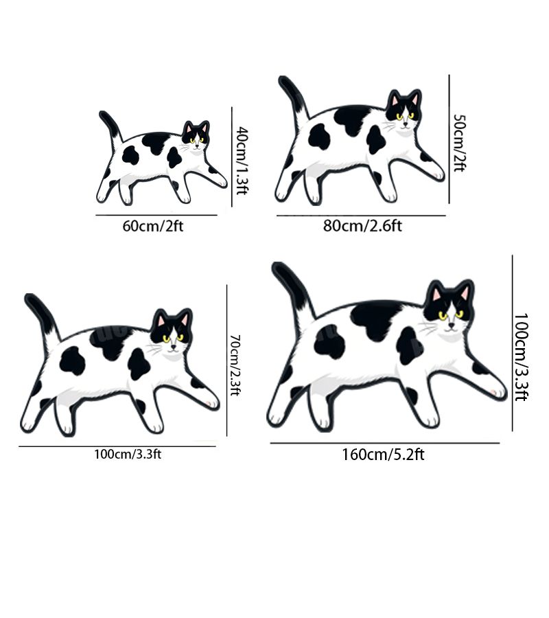 Thickened 8mm High Quality Velvet Dot Base Irregular Shape Decorative Rug 15.75x23.62 Inch Black And White Mixed Color Kitten Mat For Bedroom Living Room Entrance Carpet Soft Comfortable Foot Mat Home Decor - Image 3