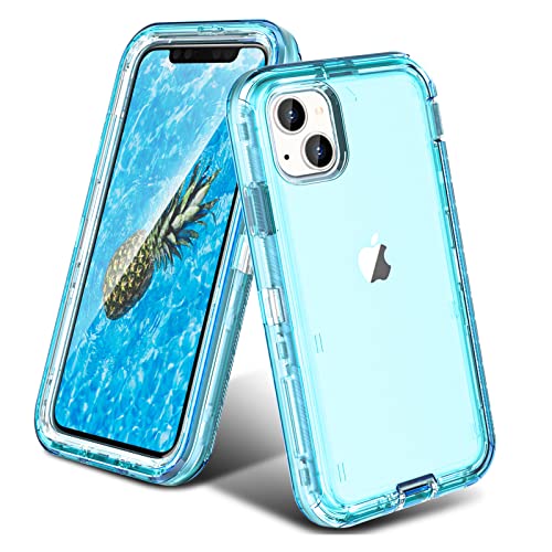 ORIbox for iPhone 13 mini/12 mini Case Blue, [10 FT Military Grade Drop Protection], Transparent Heavy Duty Shockproof Anti-Fall Case for iPhone 13/12 mini Phone Case,5.4 inch,3 in 1, Crystal Blue - Image 1