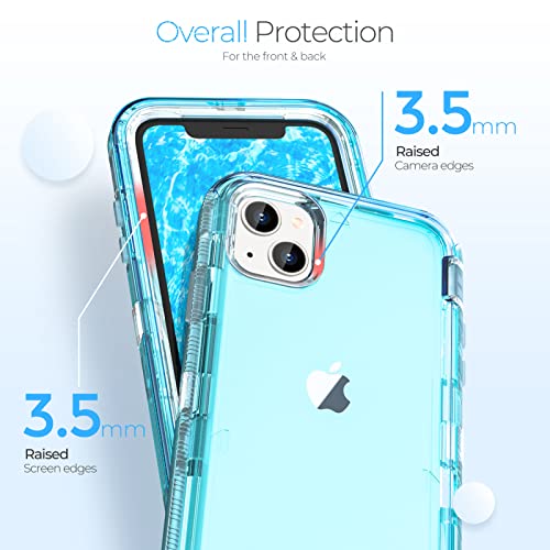 ORIbox for iPhone 13 mini/12 mini Case Blue, [10 FT Military Grade Drop Protection], Transparent Heavy Duty Shockproof Anti-Fall Case for iPhone 13/12 mini Phone Case,5.4 inch,3 in 1, Crystal Blue - Image 4