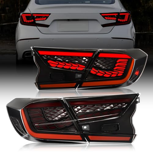 SINYATO INDUST LED Tail Lights for Honda Accord 10th Gen 20182022 3D Dragon Scale Design with Starting Animated Dynamic Turn Signals Brake Reverse Lights - Image 1