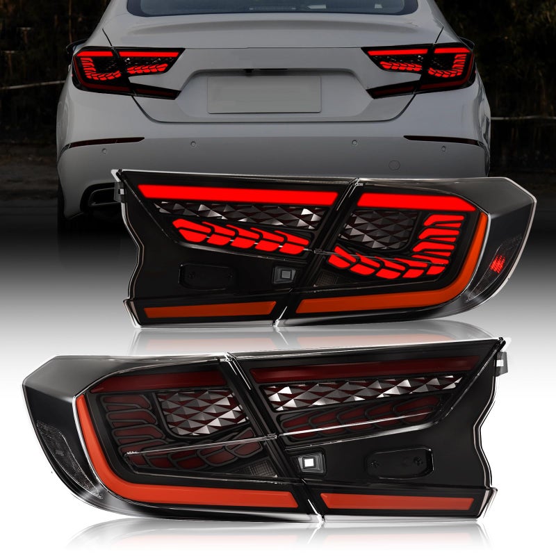 SINYATO INDUST LED Tail Lights for Honda Accord 10th Gen 20182022 3D Dragon Scale Design with Starting Animated Dynamic Turn Signals Brake Reverse Lights - Image 3
