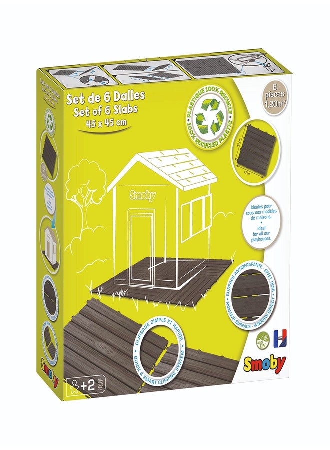 Smoby- Set of 6 Playhouse, Floor Tiles, Brown, Indoor or Outdoor Use, Plastic, Convenient for Use with Most Playhouses, for Ages 2 and up - Image 3