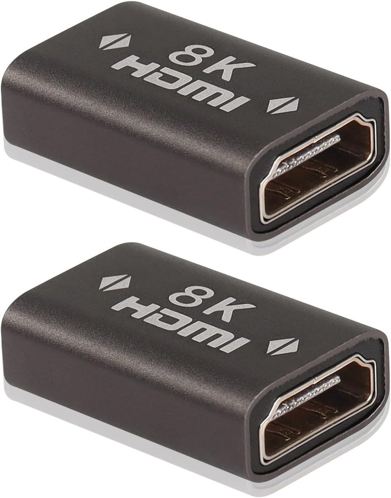 CERRXIAN محول CERRXIAN 8K HDMI موصل HDMI 21 أنثى إلى أنثى محول موصل موسع يدعم 8K60Hz 4K120Hz 3D للشاشات واللابتوب والبروجيكتور 2 حزمة - Image 1