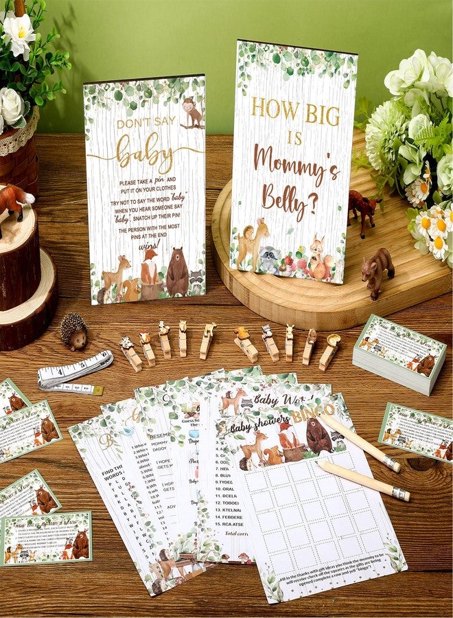 Funnymoom 426 Pcs Woodland Baby Shower Games Set-8 Games, Includes Baby Shower Bingo, Price is Right, Guess Who, Word Scramble, Prediction and Advice, How Big is Mommy's Belly, Don't Say The Words - Image 2
