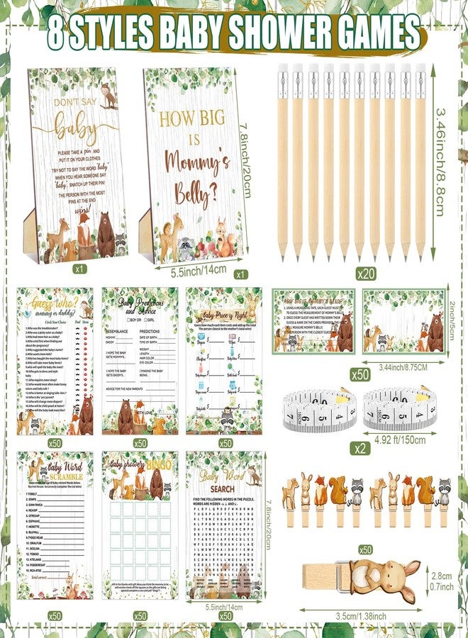 Funnymoom 426 Pcs Woodland Baby Shower Games Set-8 Games, Includes Baby Shower Bingo, Price is Right, Guess Who, Word Scramble, Prediction and Advice, How Big is Mommy's Belly, Don't Say The Words - Image 3