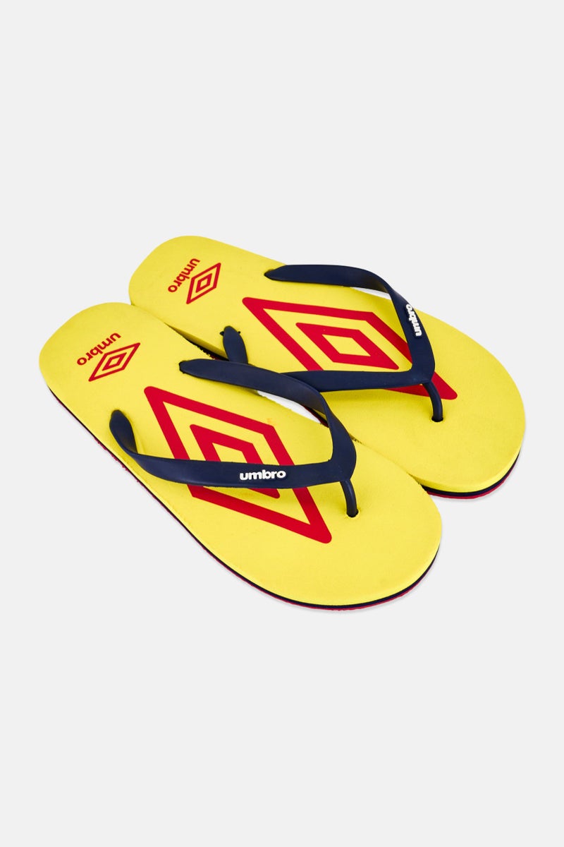 umbro Men Brand Logo Slip On Slippers, Yellow - Image 2