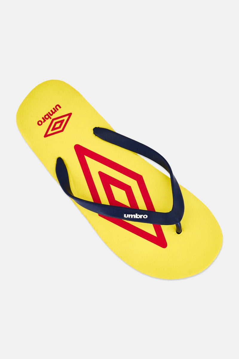 umbro Men Brand Logo Slip On Slippers, Yellow - Image 4