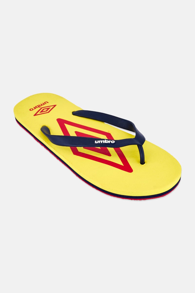 umbro Men Brand Logo Slip On Slippers, Yellow - Image 1
