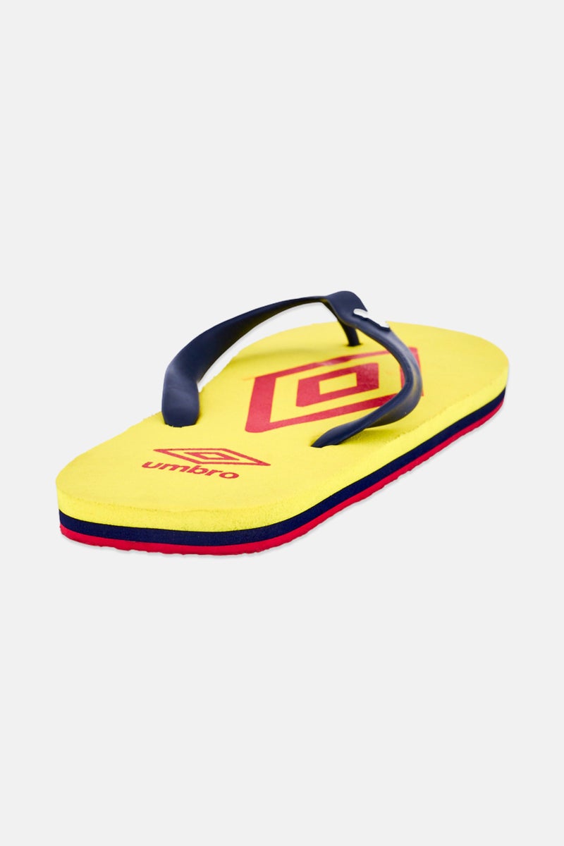 umbro Men Brand Logo Slip On Slippers, Yellow - Image 3