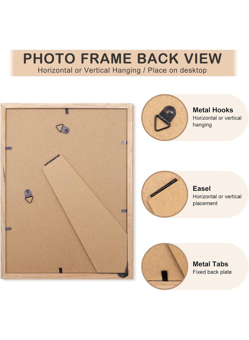 موثوقية التنبؤ مجموعة من إطارين للصورة، إطار صورة من خشب البلوط مع حامل، إطار ملصق A5 مع زجاج بلاستيكي للعرض على الحائط، 15 × 21 سم (بيج) - Image 4