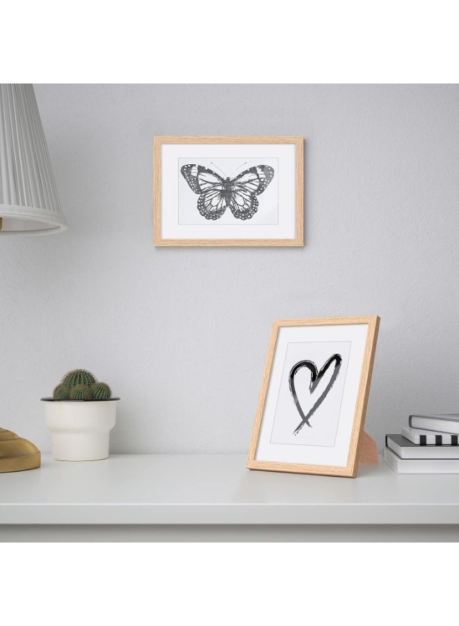 موثوقية التنبؤ مجموعة من إطارين للصورة، إطار صورة من خشب البلوط مع حامل، إطار ملصق A5 مع زجاج بلاستيكي للعرض على الحائط، 15 × 21 سم (بيج) - Image 2