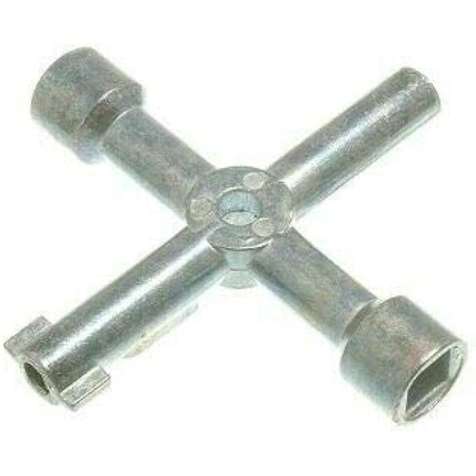 A1SONIC BRASS RADIATOR KEY - RADIATOR BLEED KEY - RADIATOR BLEED VALVE KEY - VENTING AIR VALVE METER KEY UTILITY KEY (4 WAY UTILITY KEY) - Image 3