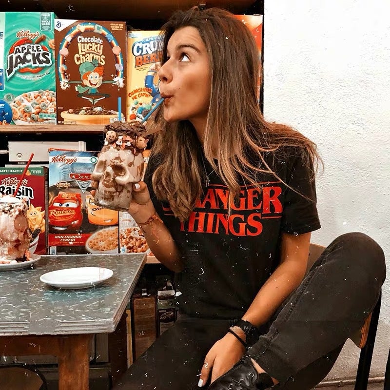 Foreign trade supply Stranger Things strange story letter printed short-sleeved T-shirt European and American women's bottoming shirt - Image 2