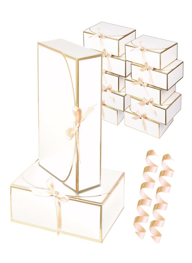 WLUSEAXI Gift Boxes with Lids Stamping Border(12×9.8×3.1 Inch) (White) - Image 1