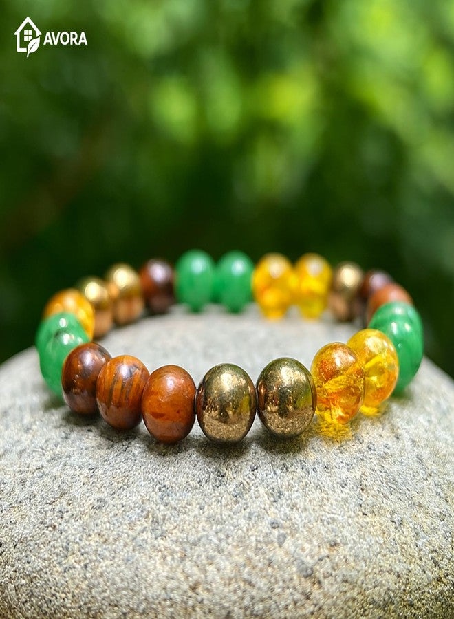 AVORA Money Magnet Fusion Bracelet for Men & Women | Natural Pyrite, Tiger Eye, Citrine & Aventurine Crystal Beads | Certified Healing Gemstone for Wealth, Success, Luck & Positive Energy - Image 5