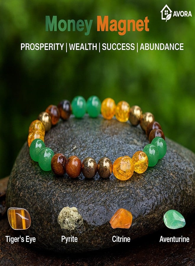 AVORA Money Magnet Fusion Bracelet for Men & Women | Natural Pyrite, Tiger Eye, Citrine & Aventurine Crystal Beads | Certified Healing Gemstone for Wealth, Success, Luck & Positive Energy - Image 4