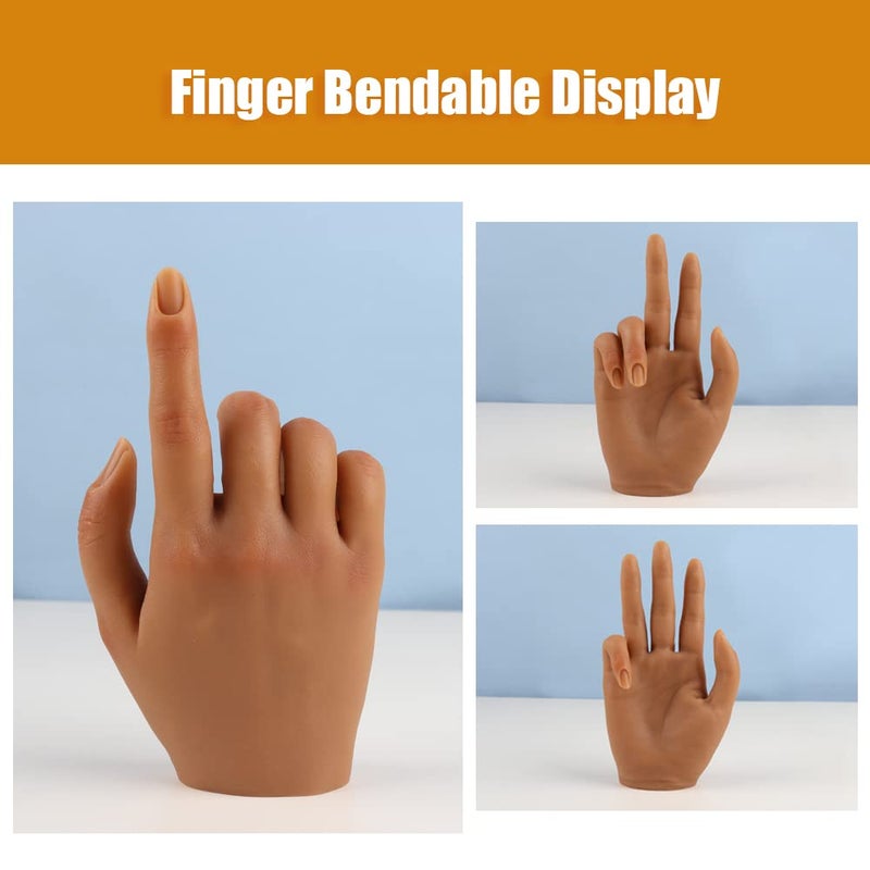 KnowU Practice Hand for Acrylic Nails with Stable Clamp,Silicone Flexible Bendable Mannequin Fake Hands to Practice Fake Nails for Nail Art Training Practice Display Tools - Image 4