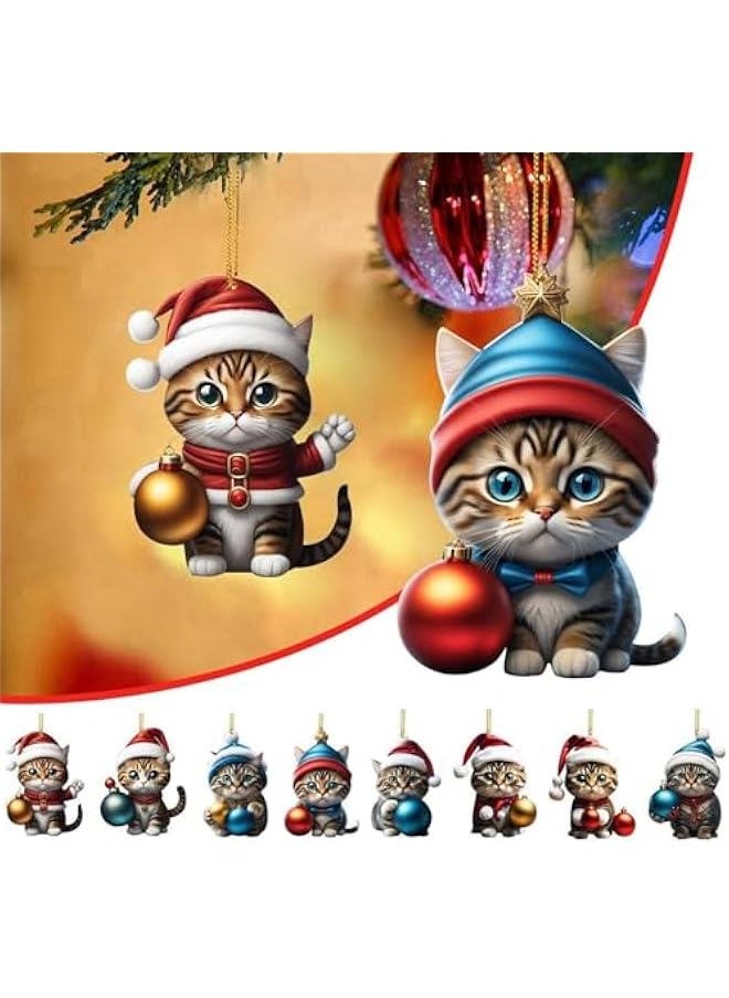 Generic Cat Advent Calendar 2024,  Cat Countdown Advent Calendar, 24 Day  Advent Calendar, Acrylic Cat Hanging Pendant  Tree Decorations  - Image 2
