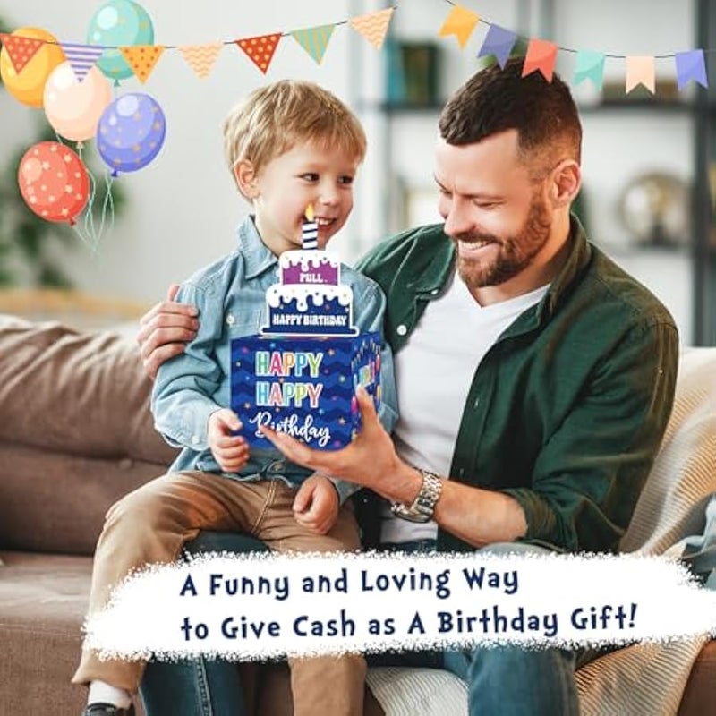 Birthday Money Box for Cash Gift Pull, Surprise Gift Boxes for Money, Money Holder Box with Pull Out Happy Birthday Card and 100Pcs Transparent Bags, Money Gift Ideas for Kids and Adults - Image 5