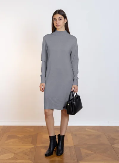 SHAPES HIGH NECK KNIT DRESS