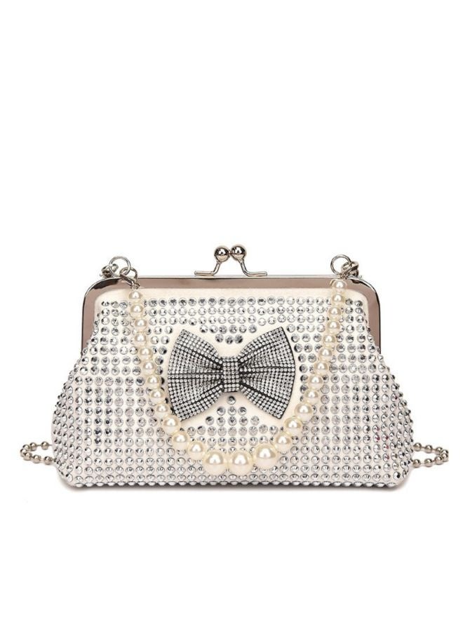 Glitters® White Stone Clutch Bag – A Luxurious and Elegant Accessory to Elevate Your Style! - Image 1