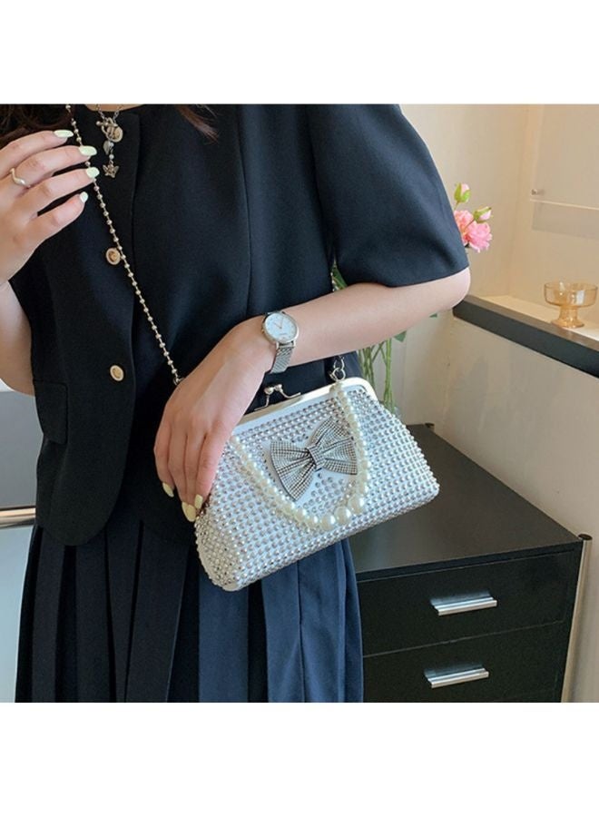 Glitters® White Stone Clutch Bag – A Luxurious and Elegant Accessory to Elevate Your Style! - Image 3